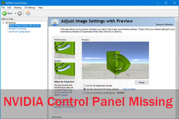 How to Fix NVIDIA Control Panel Missing on Windows 10
