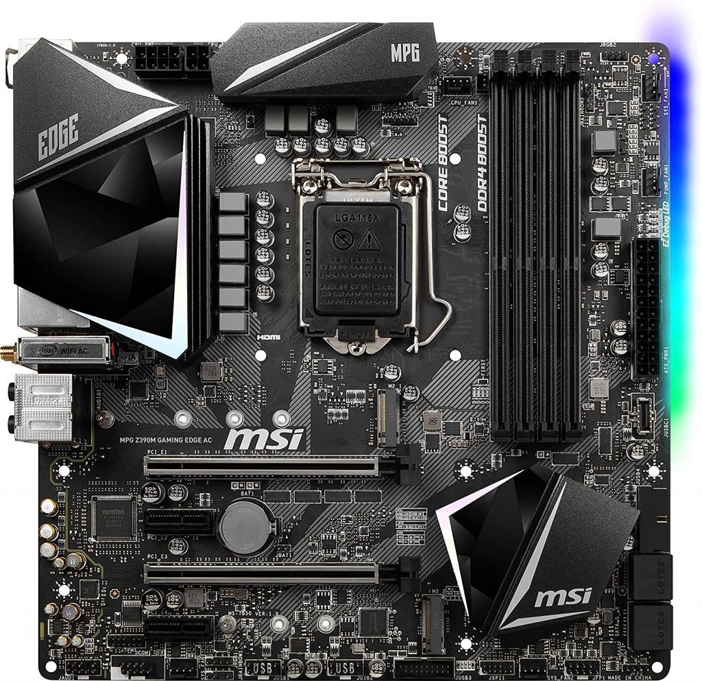 Amazon.com: MSI MPG Z390M Gaming Edge AC LGA1151 (Intel 8th and 9th Gen) M.2 USB 3.1 Gen 2 DDR4 HDMI DP Wi-Fi SLI CFX Micro ATX Z390 Gaming Motherboard : Electronics