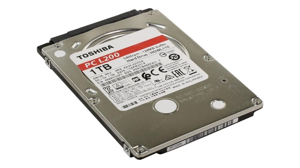 Toshiba L200 1TB Laptop Hard Disk SATA 3.0Gbit/s 5400RPM 2.5" (HDWL110) 128MB