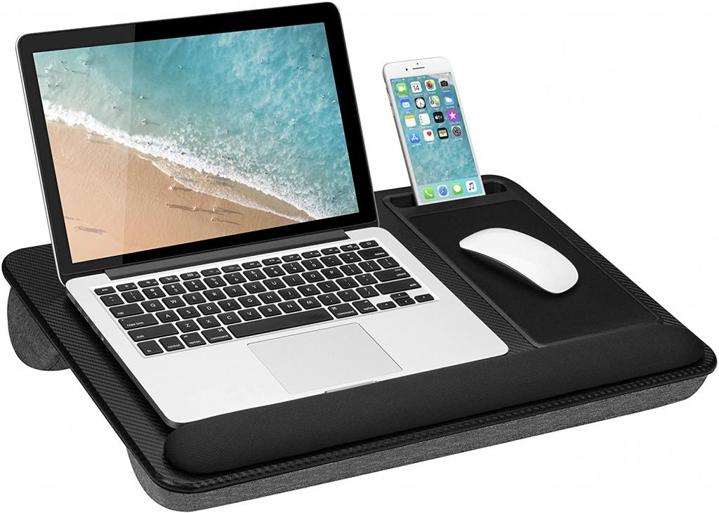 LapGear Home Office Pro Lap Desk with Wrist Rest, Mouse Pad, and Phone Holder - Black Carbon - Fits Up to 15.6 Inch Laptops - Style No. 91598 : Amazon.ca: Electronics