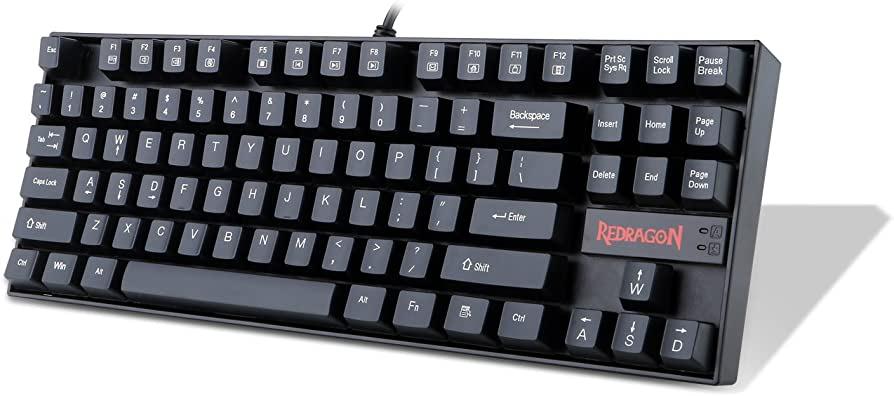 Amazon.com: Redragon K552 Mechanical Gaming Keyboard 60% Compact 87 Key Kumara Wired Blue Switches for Windows PC Gamers (Not Backlit Black) : Video Games