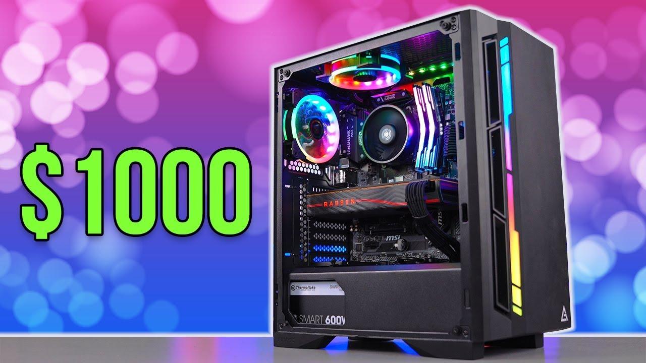 $1000 Gaming PC Build - R5 3600 + 5700 XT - YouTube
