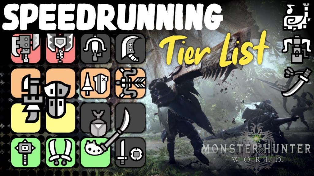 MHW】Weapon Speedrunning Tier List - Any% TA (nonTAWiki) - YouTube