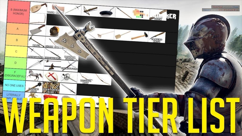 The ULTIMATE Mordhau Tier List - Weapons in Mordhau Ranked - YouTube