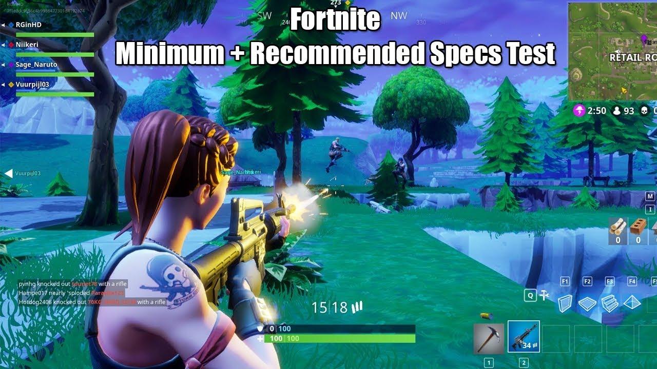 Fortnite Vs Its Own Minimum + Recommended System Requirements - YouTube