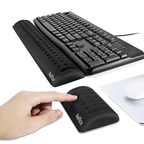 Amazon.com : Aelfox Memory Foam Keyboard Wrist Rest&Mouse Wrist Rest,  Ergonomic Design Wrist Pad for Computer Keyboard Laptop Wrist Support, Arm  Rest for Desk Accessories in Home Office School(Black) : Office Products
