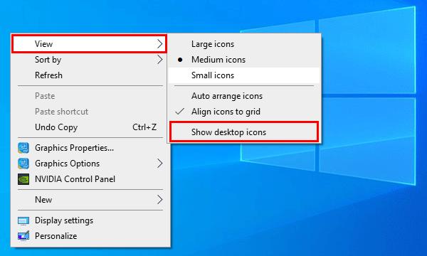 Fix: desktop icons missing or disappeared in Windows 10
